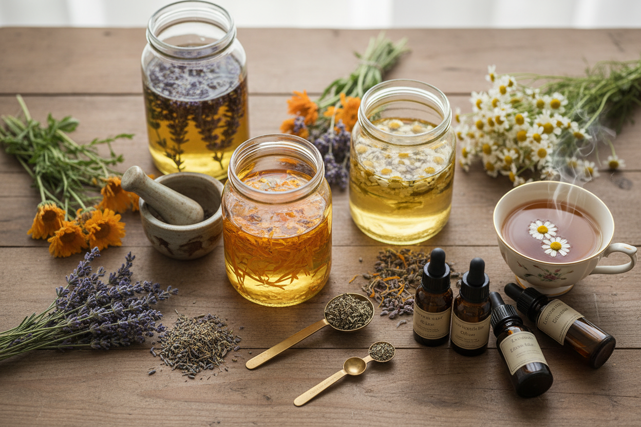 How to Make Herbal Infusions in Oil for Skincare (Plus Tea)