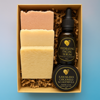 Botanical Skincare Gift Box – Natural Soap, Serum & Balm Set