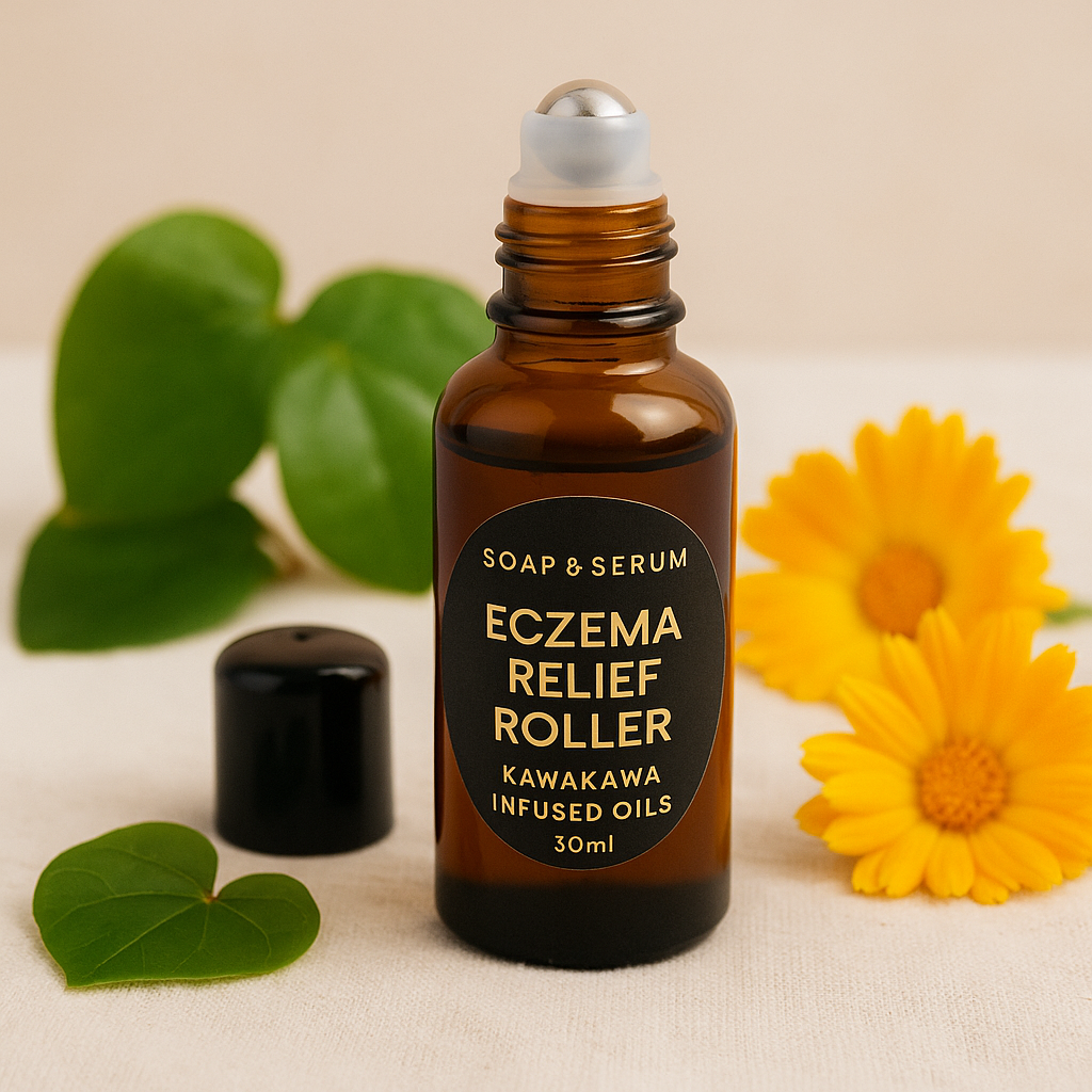 Eczema Relief Roller – Infused Kawakawa, Chickweed, Calendula + Essential Oils